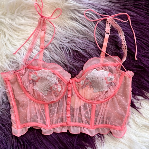 FOR LOVE ♥️ & LEMONS 🍋 SEA SHELLS BUSTIER CORSET BOHO CHIC LINGERIE - Picture 6 of 11